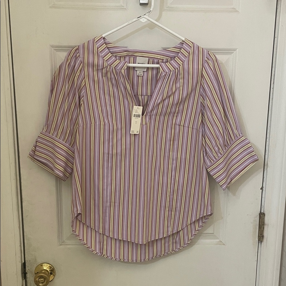 Striped Purple and White Women's Top